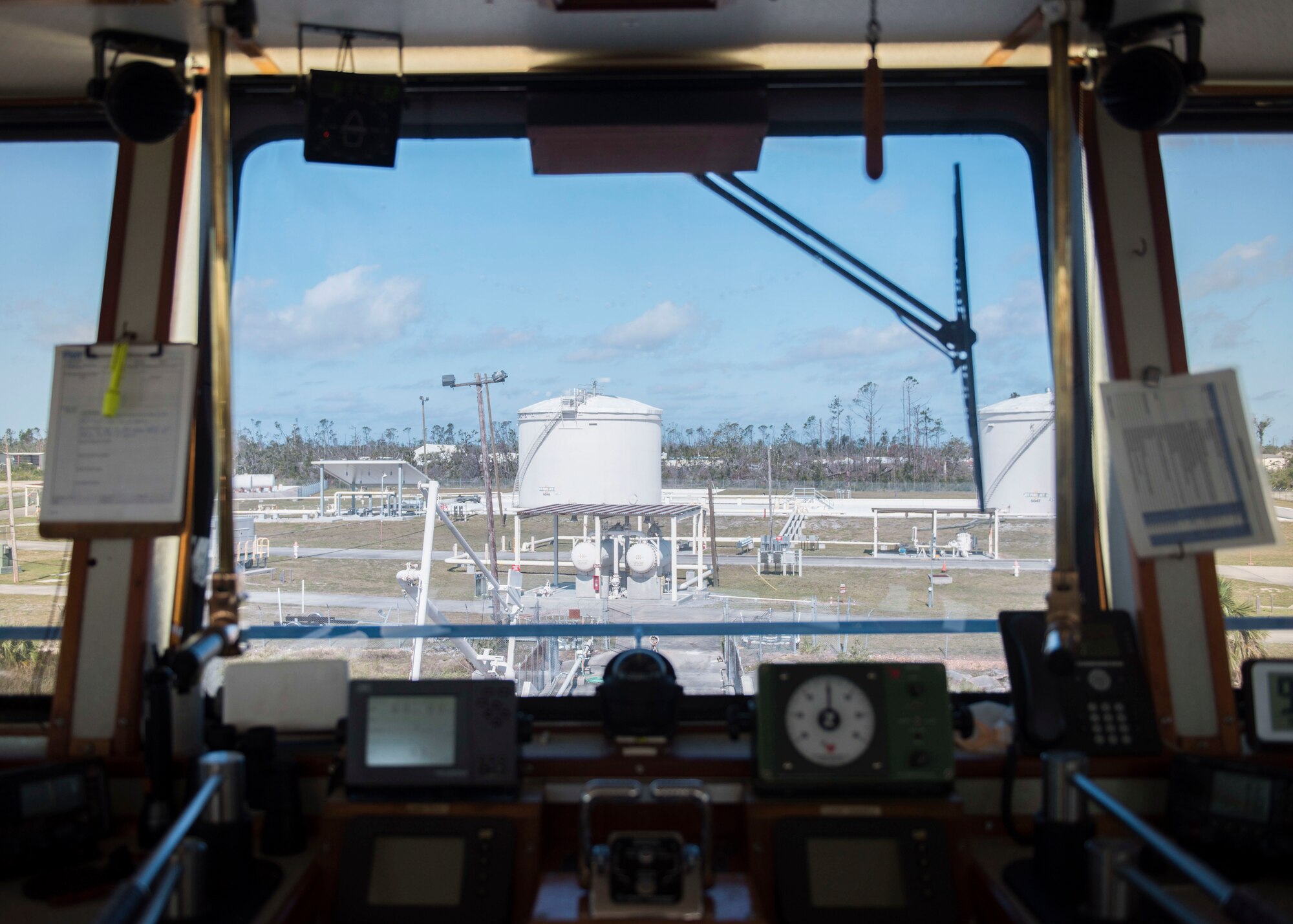 Fuel tanks are refilled May 21, 2019, at Tyndall Air Force Base, Florida.