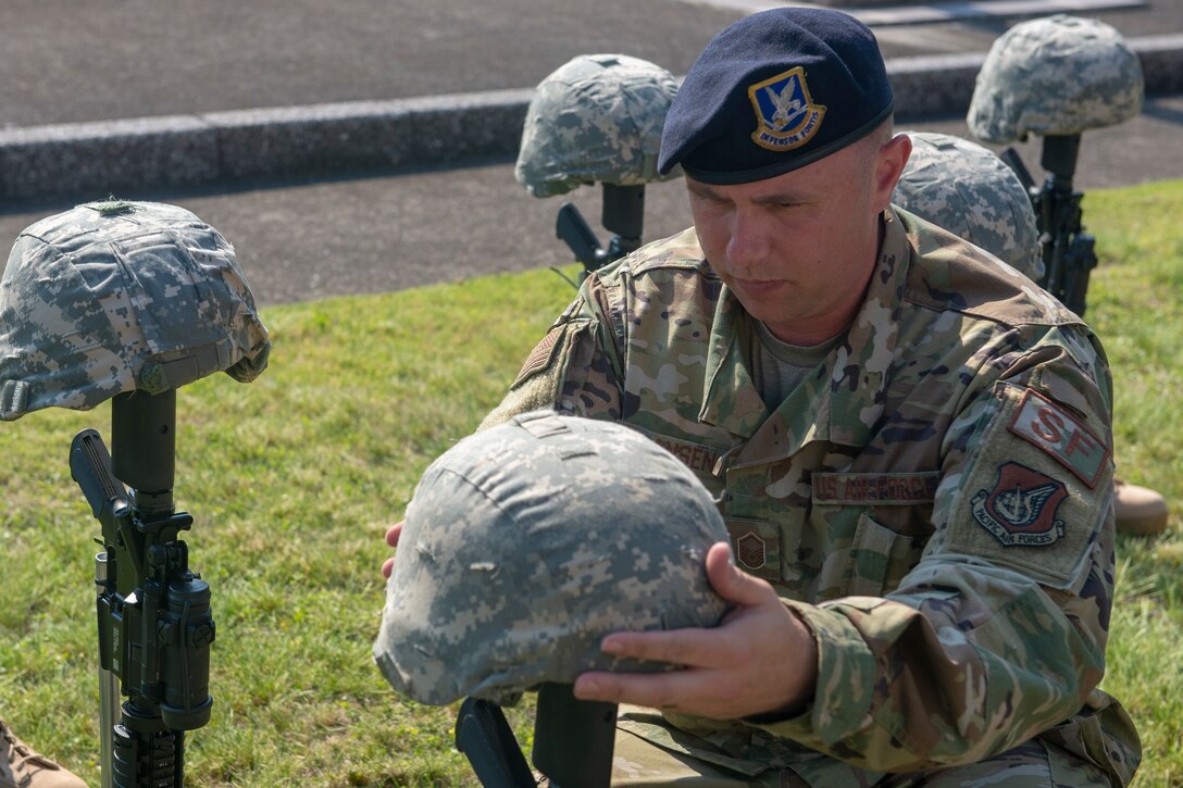 374th SFS Airmen finish Police Week with retreat ceremony
