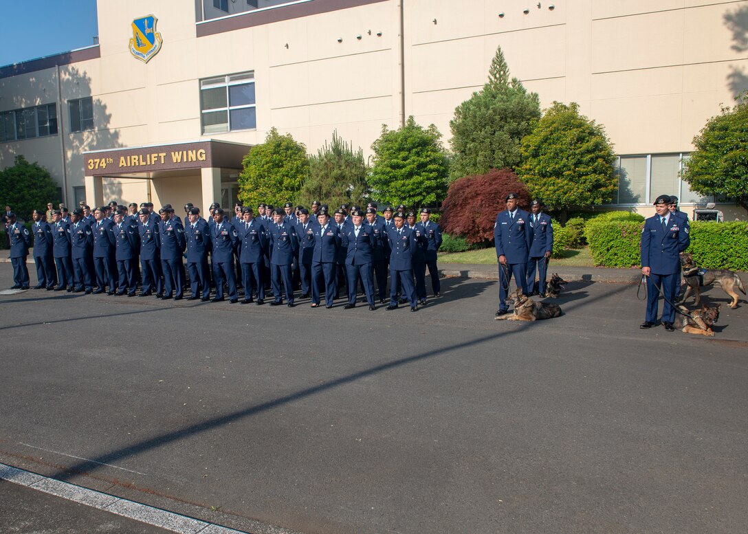 374th SFS Airmen finish Police Week with retreat ceremony