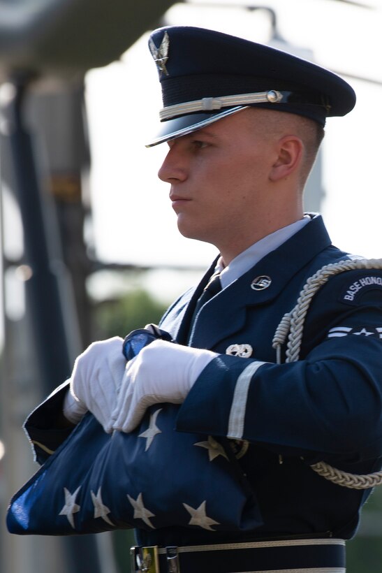 374th SFS Airmen finish Police Week with retreat ceremony