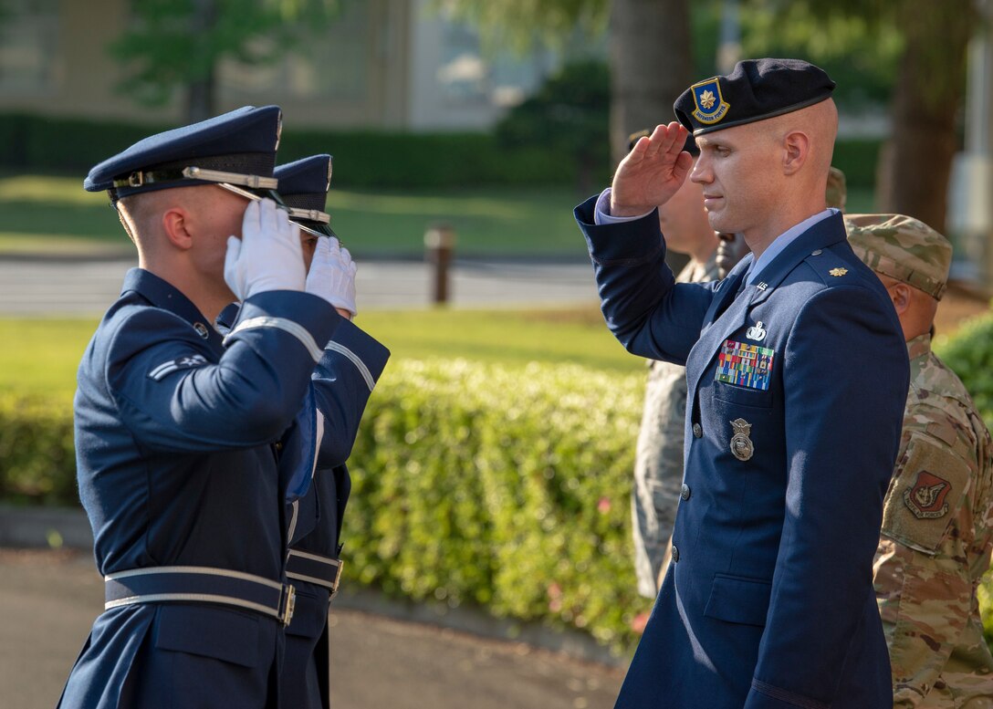 374th SFS Airmen finish Police Week with retreat ceremony