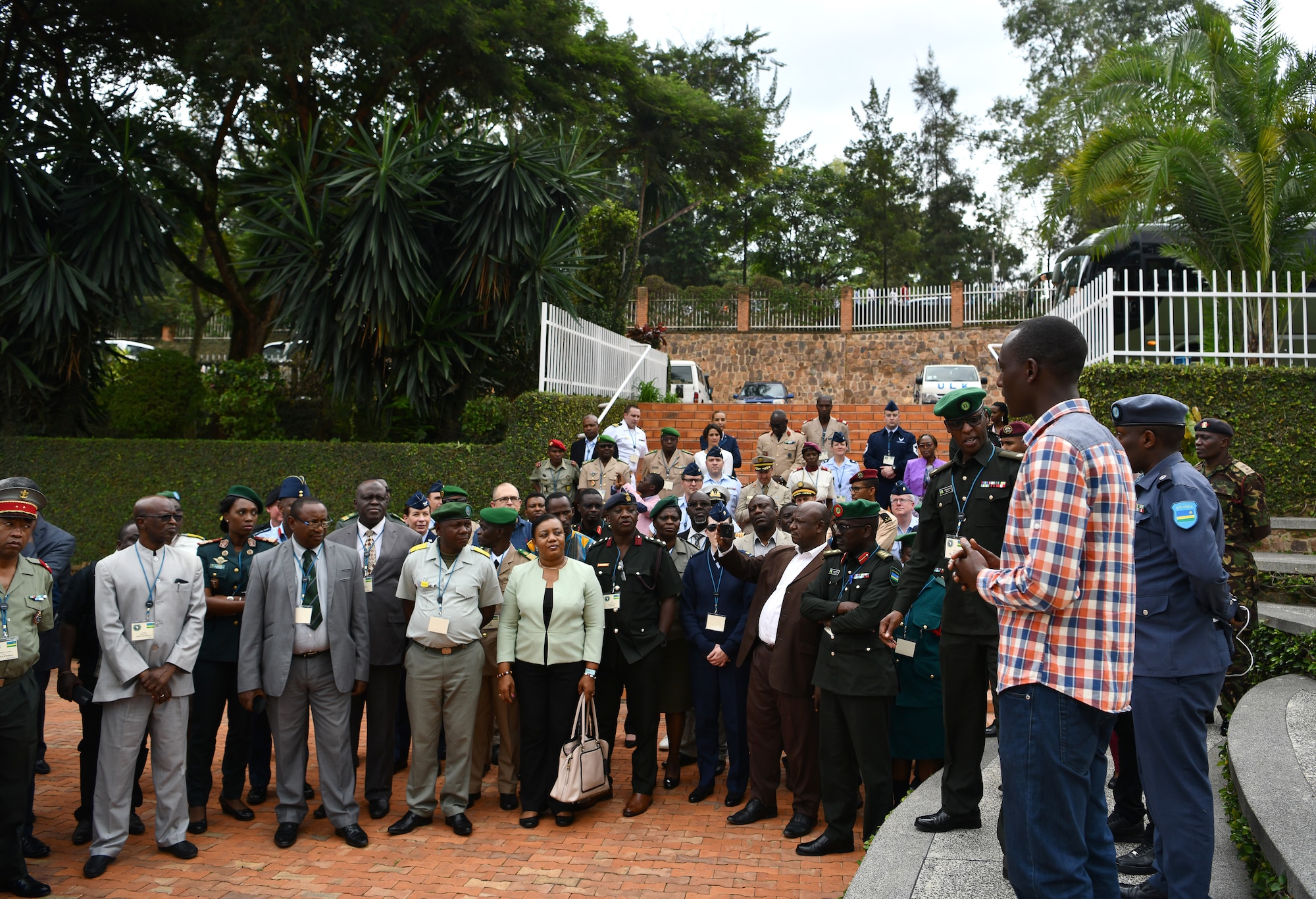 U.S. Air Force Airmen and delegates from over 24 African partner nations visit the Kigali Genocide Memorial in Kigali, Rwanda on May 22, 2019. There were 115 participants at the African Partner Outbreak Response Alliance (APORA) conference and many got the opportunity to visit the memorial. During APORA, military and civilian leaders worked together to align best practices and improve response capabilities for potential outbreaks of contagious diseases. The training bolstered relationships with current partners and mobilize new partners to strengthen pandemic prevention programs. (U.S. Air Force photo by Master Sgt. Andy M. Kin)