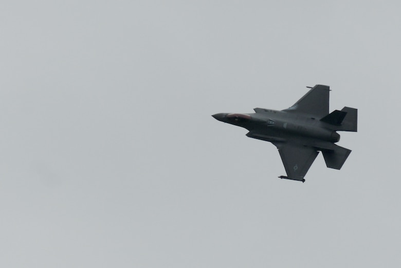 An F-35A Lightning II gains altitude at Aviano Air Base, Italy, May 28, 2019. The F-35 brings together strategic international partnerships, providing affordability by reducing redundant research and development and providing access to technology around the world. (U.S. Air Force photo by Airman 1st Class Ericka A. Dechane).