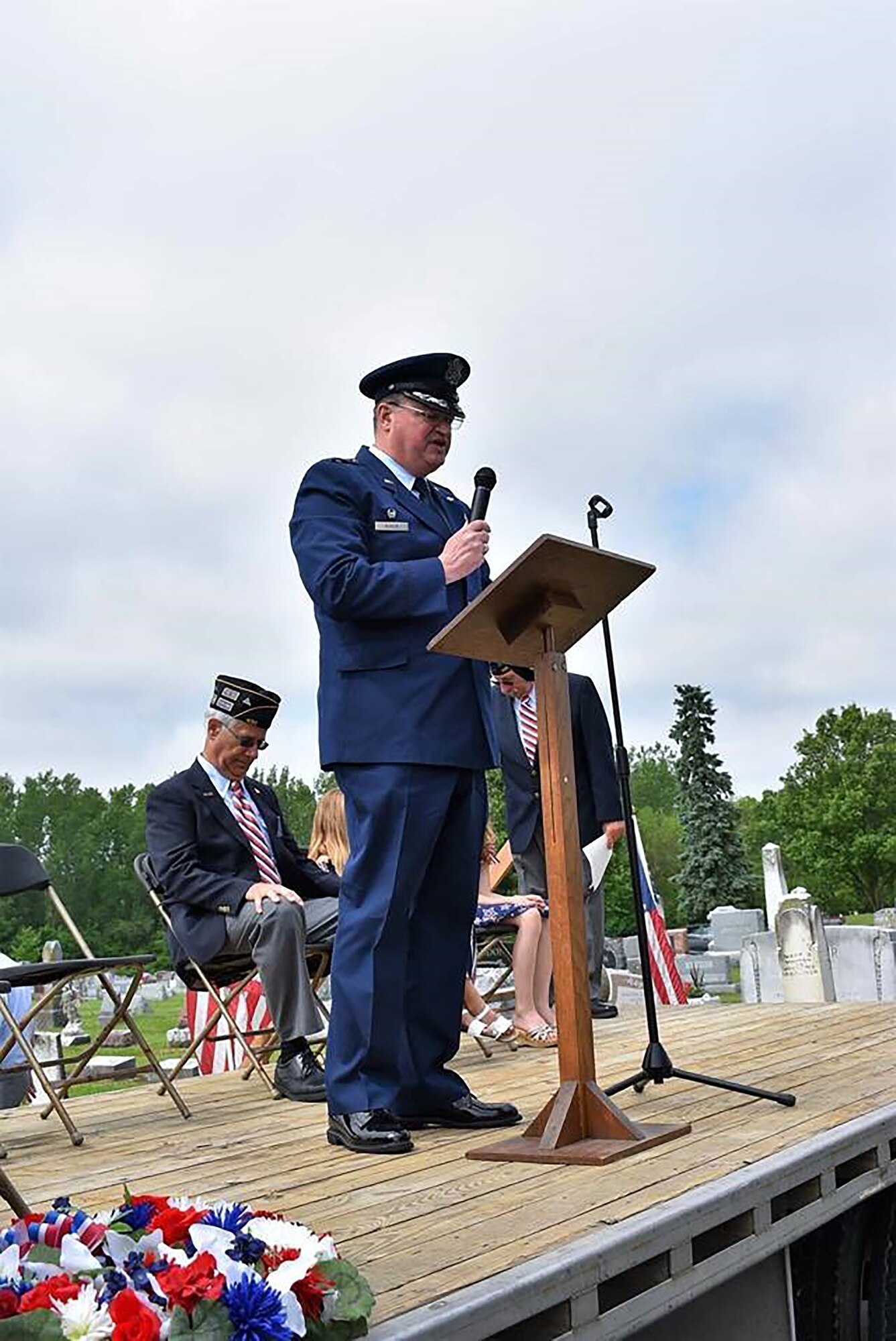 Col. Bryan Runion, 445th Mission Support Group commander, was the guest speaker at the Memorial Day Service for the City of Versailles, Ohio, May 27, 2019.