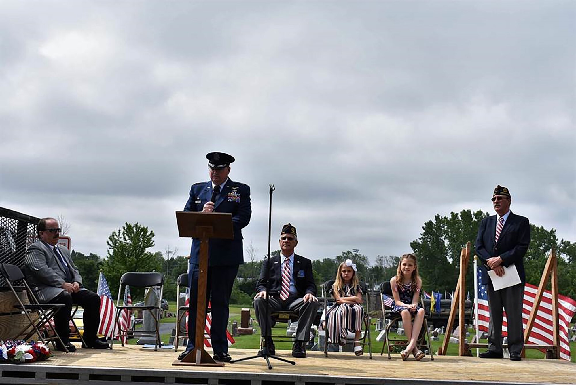 Col. Bryan Runion, 445th Mission Support Group commander, was the guest speaker at the Memorial Day Service for the City of Versailles, Ohio, May 27, 2019.