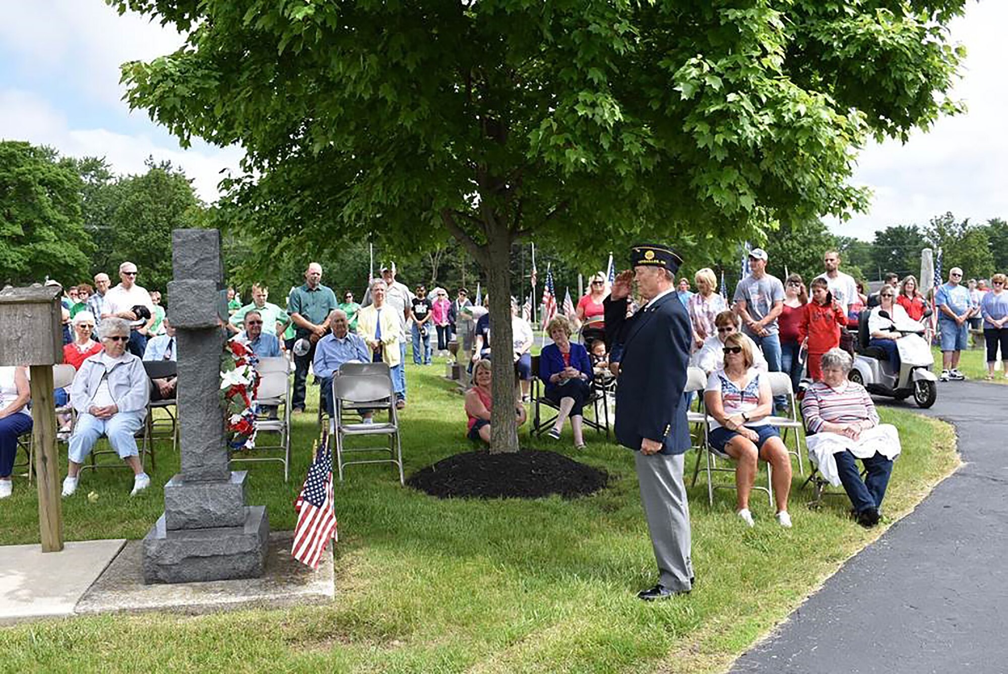 Col. Bryan Runion, 445th Mission Support Group commander, was the guest speaker at the Memorial Day Service for the City of Versailles, Ohio, May 27, 2019.