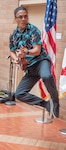 Timothy Kanoia Kamaka performs at the Asian American Pacific Islander Heritage Month observance at Brooke Army Medical Center at Joint Base San Antonio-Fort Sam Houston May 23. Kamaka delighted attendees with his performance of Chuck Berry’s “Johnny B. Goode.”