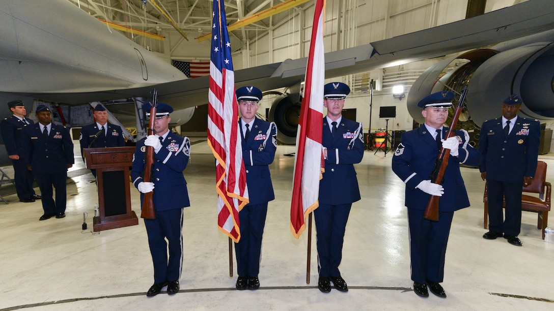 117th Honor Guard Posts Colors During Ceremony