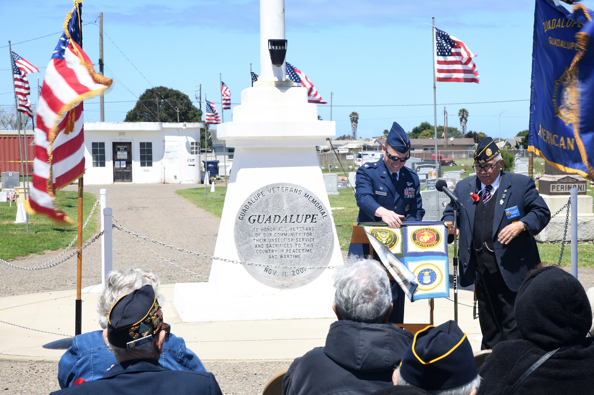 Col. Raymond Clydesdale, 30th Medical Group commander, prepares to speak during a Memorial Day ceremony May 27, 2019, in Guadalupe, Calif.