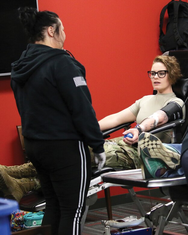 More than 20 Airmen registered to donate blood for the Armed Services Blood Program May 6, 2019, at the 445th Aerospace Medicine Squadron, Wright-Patterson AFB