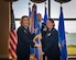 U.S. Air Force Maj. Gen. Mary F. O’Brien, Twenty-Fifth Air Force commander, passes the guidon to Col. Melissa A. Stone during the 363d Intelligence, Surveillance and Reconnaissance Wing assumption of command ceremony at Joint Base Langley-Eustis, Virginia, May 30, 2019. The 363d ISRW conducts lethal, resilient and ready operations across four key mission areas: analysis of air, space and cyber operations; full-spectrum targeting; special operations ISR; and ISR testing, tactics development and advanced training. (U.S. Air Force photo by Senior Airman Nin Leclerec)