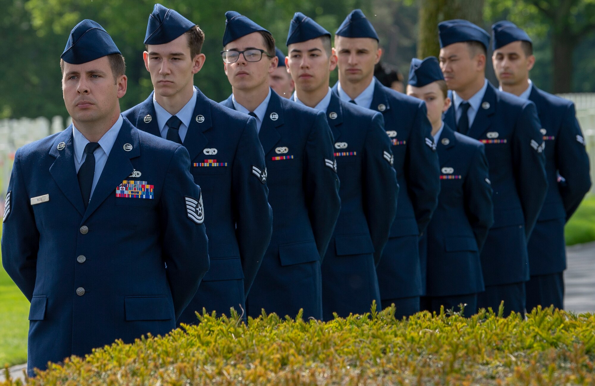 Air Force members from Spangdahlem and Ramstein Air Bases served in the event by presenting wreaths, acting as a color guard and performing a flyover in a C-130J Super Hercules