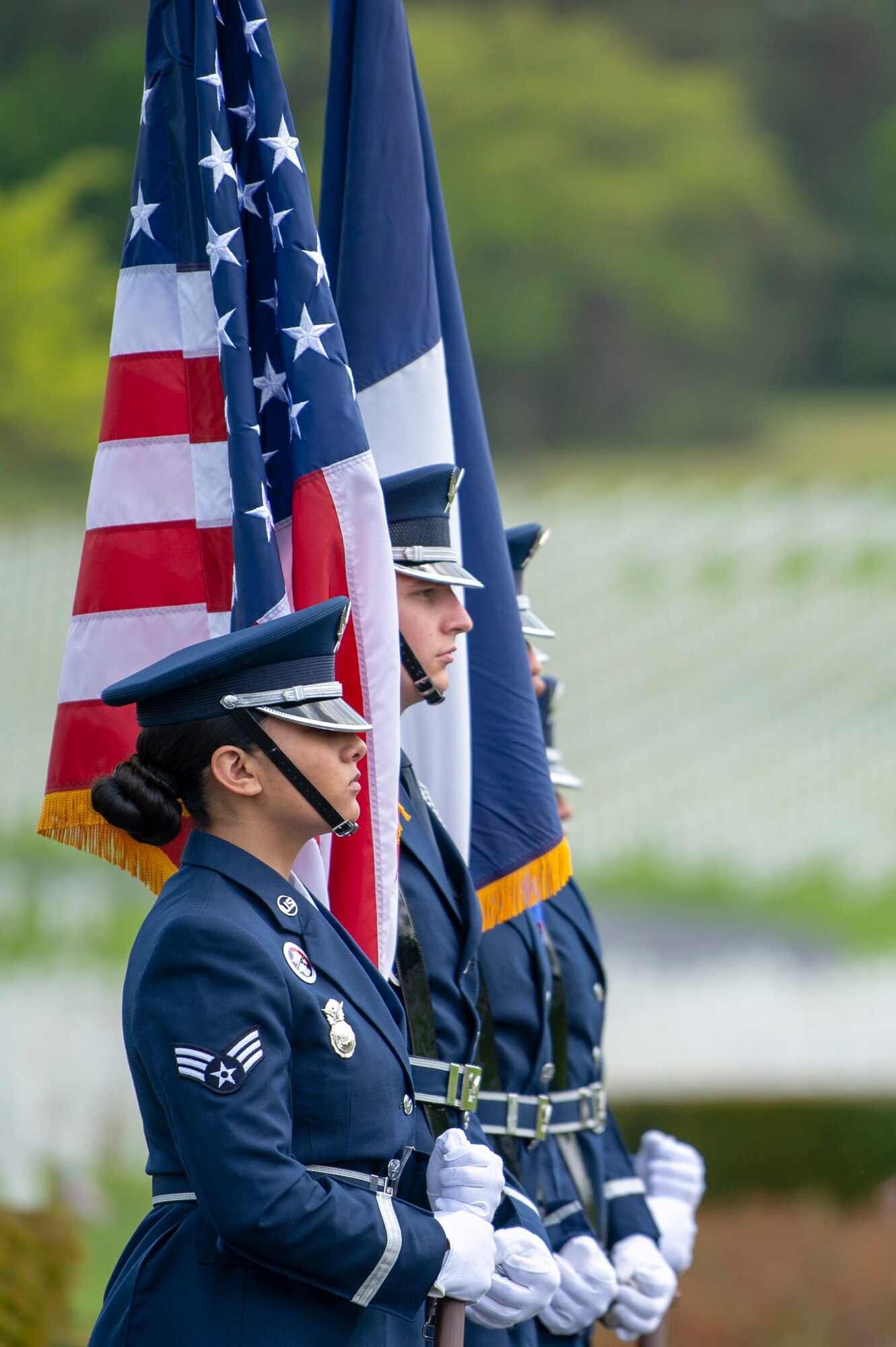 The cemetery contains the remains of 10,482 American service members who died during World War II.