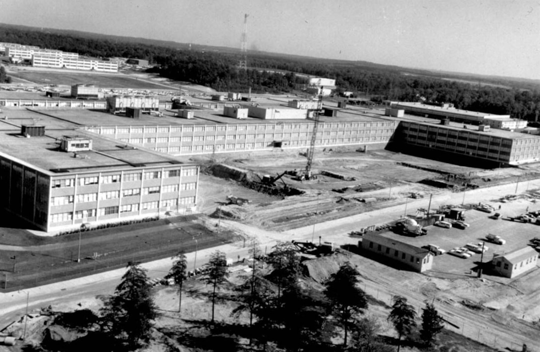 Construction of the William and Elizebeth Friedman Operations Building, also known as Operations Building 1