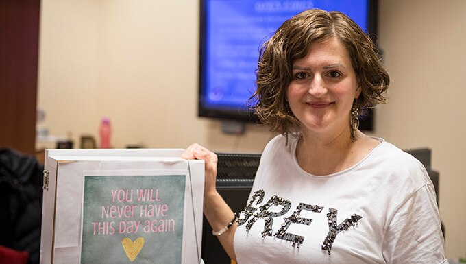 Emine Apaydin, 39th Air Base Wing public affairs administrative assistant, poses for a photo May 29, 2019, at Incirlik Air Base, Turkey. Apaydin encourages Airmen to make every day count by learning about the Turkish culture and meeting their personal and professional goals. (U.S. Air Force photo by Staff Sgt. Ceaira Tinsley)