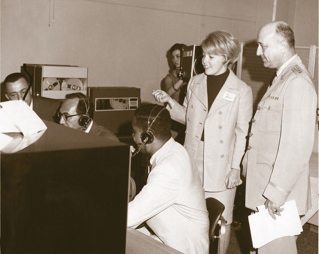 NSA Director LTG Marshall S. Carter, USA, observes class in progress during a 1967 visit