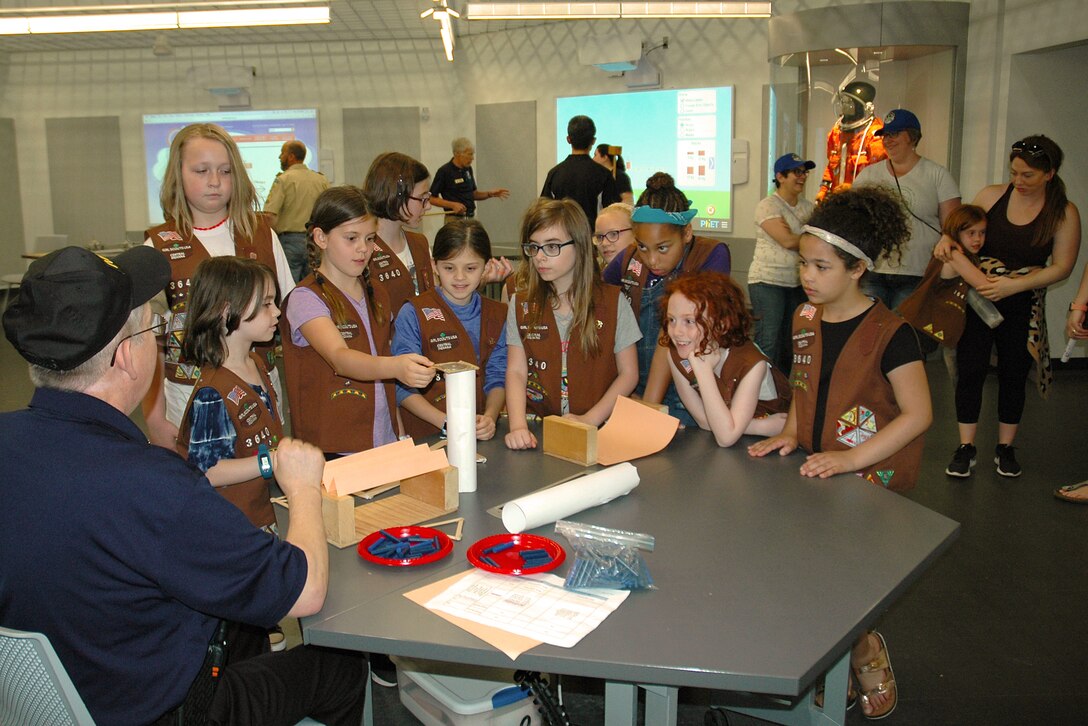 DAYTON, Ohio -- Youth participate in aerospace demonstration stations during Family Day on May 18, 2019, at the National Museum of the U.S. Air Force. (U.S. Air Force photo)