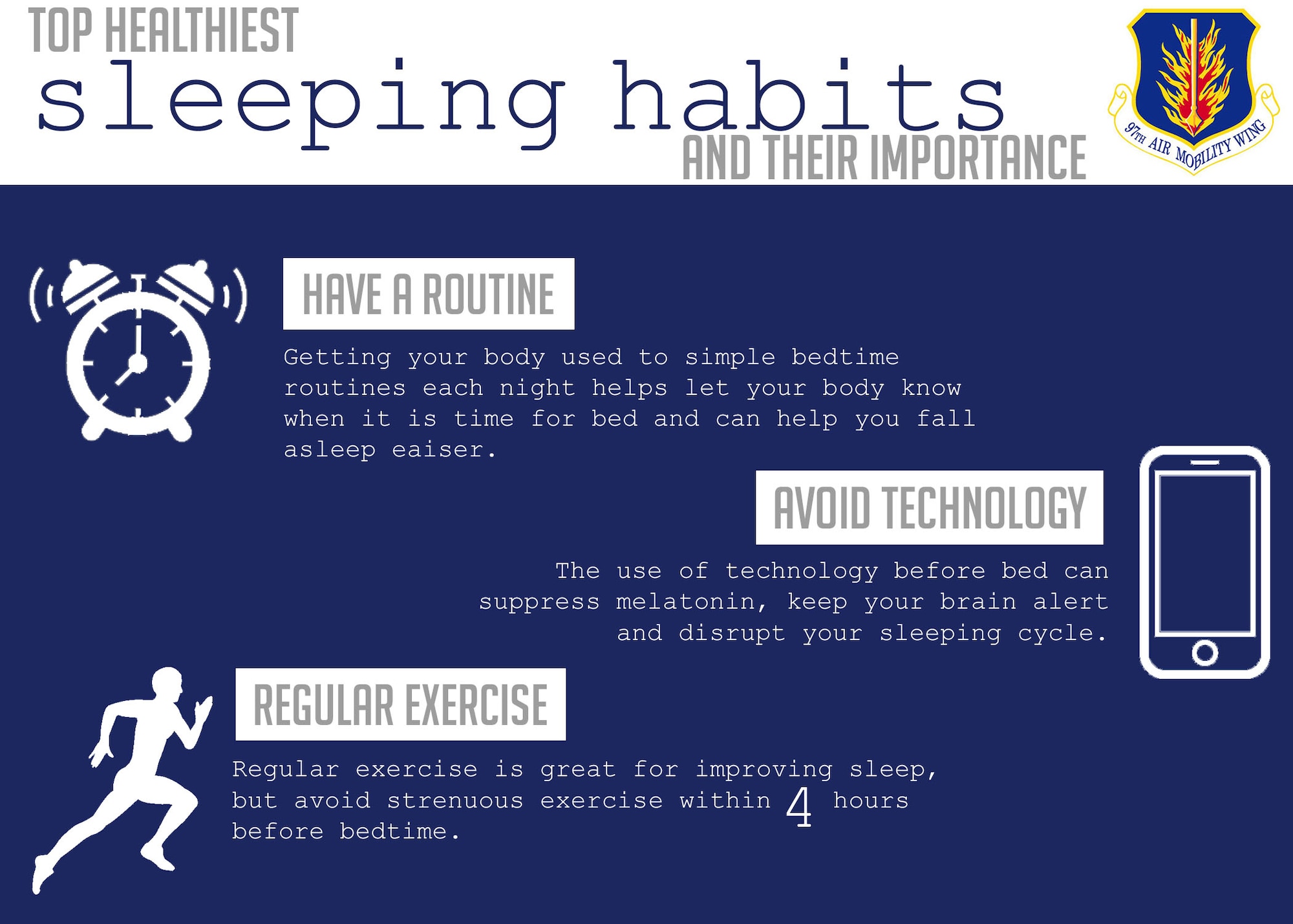 Here are some different ways to help ensure better sleep. (U.S. Air Force Illustration by Airman 1st Class Breanna Klemm)