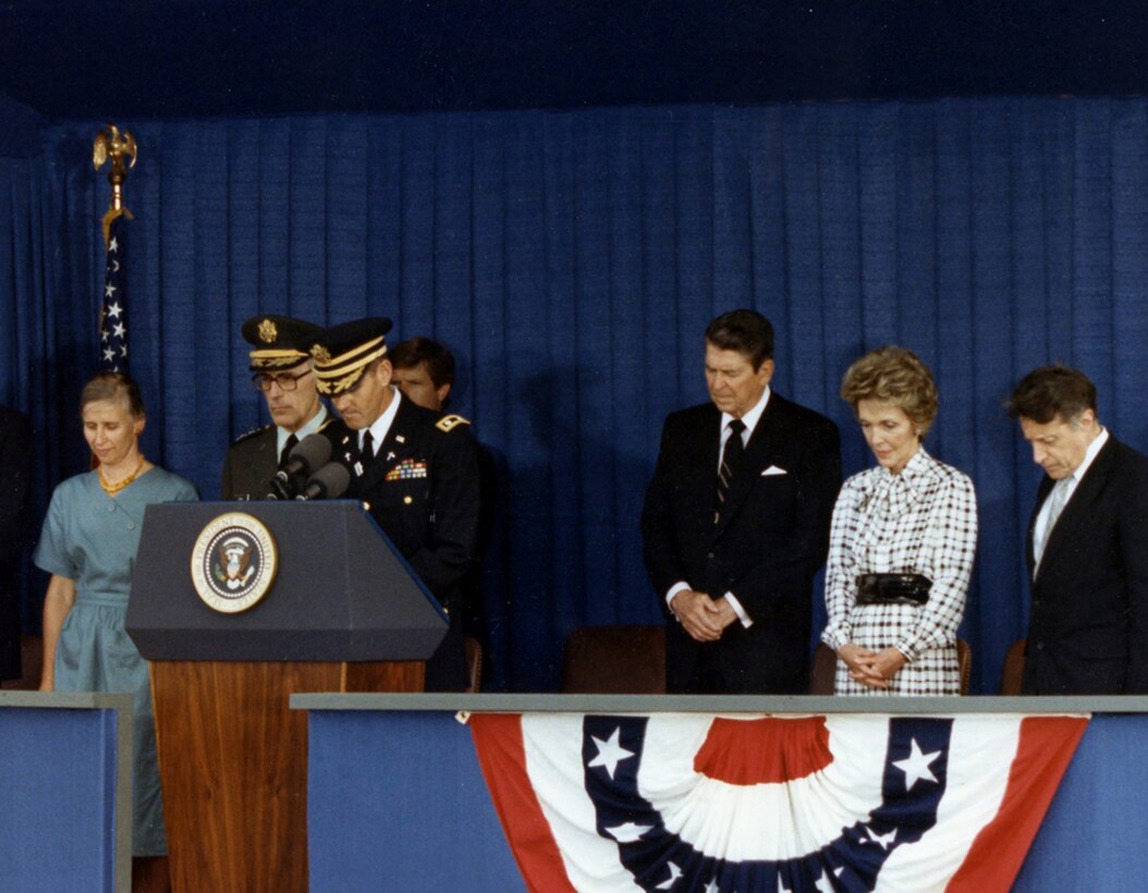 President Reagan, accompanied by the First Lady, visits NSA to dedicate Operations 2A and 2B Buildings