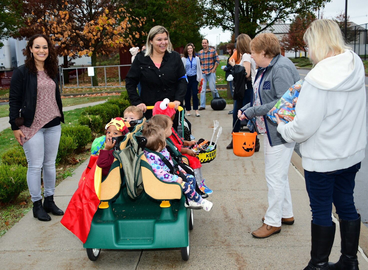 Parade goers in Defense Distribution Center Susquehanna’s annual “Spooktacular” Halloween Parade step off dressed to impress