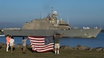 he Freedom-variant littoral combat ship USS Detroit departs Naval Station Mayport for a scheduled deployment.