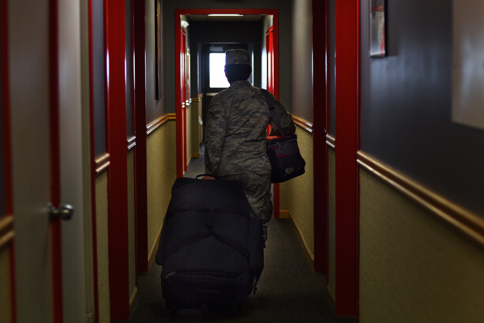 Airman 1st Class Victoria Camargo, 341st Force Support Squadron missile chef, walks toward her living quarters at a missile alert facility Oct. 18, 2019, near Malmstrom Air Force Base, Montana.