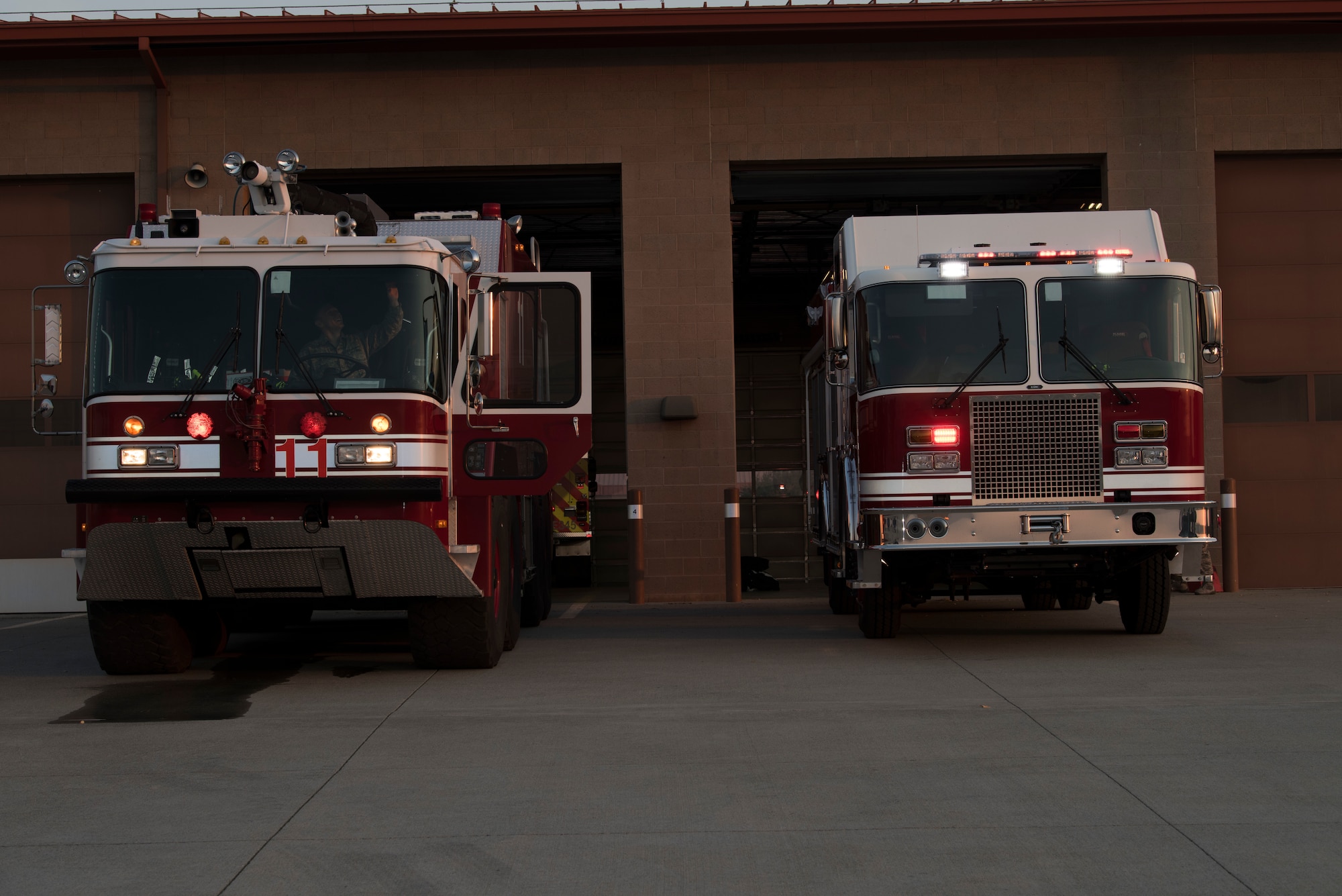 Senior Airman Jeremy Miller, 60th Civil Engineer Squadron Fire and Emergency Services flight firefighter, conducts an equipment check inside a firetruck Oct. 29, 2019, at Travis Air Force Base, California. With the start of every shift, the FES flight conducts inspections on more than 1,000 items including vehicles, protective equipment and hardware. (U.S. Air Force photo by Tech. Sgt. James Hodgman)