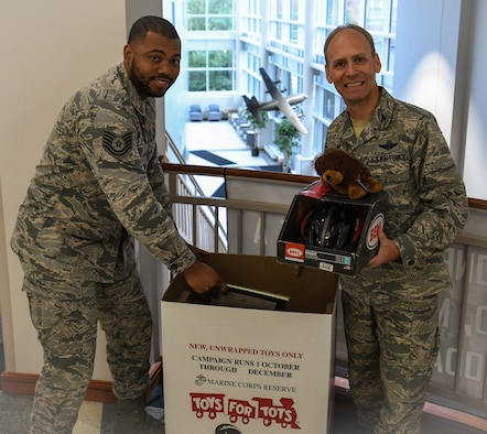 The 910th Airlift Wing kicked off its annual campaign to collect toys in support of the U.S. Marine Corps Reserve Toys for Tots program in October at Youngstown Air Reserve Station.