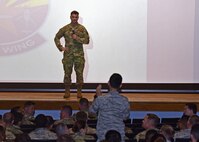 a photo of Col Michael Drowley giving a brief
