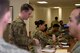 355th Force Support Squadron Airmen process participants in Exercise Bushwhacker 19-08 through a personnel deployment function line at Davis-Monthan Air Force Base, Arizona, Oct. 31, 2019. The personnel deployment function line is a streamlined process that helps Airmen rapidly deploy in support of the Dynamic Wing. (U.S. Air Force photo by Airman 1st Class Blake Gonzales)