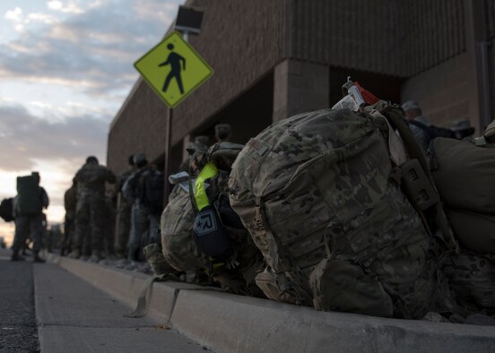 Airmen wait to process through IPEE