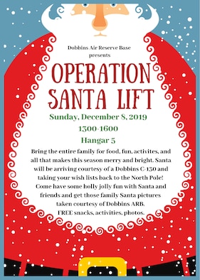 Operation Santa Lift 2019 is currently scheduled for Sunday, Dec. 8, 2019 here at Hangar 5 from 1 pm - 4 pm. (Courtesy graphic)