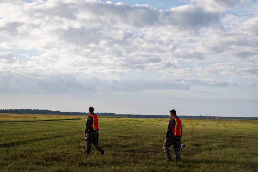 Airmen assigned to the 23d Maintenance Group prepare to lead a foreign object debris (FOD) walk Nov. 4, 2019, at Moody Air Force Base, Ga. FOD is considered to be any foreign substance that could potentially cause damage to an aircraft. After the 2019 Thunder Over South Georgia Open House, Airmen with the 23d Wing conducted a FOD walk across the airfield to ensure safe operations for Moody's aircraft. (U.S. Air Force photo by Airman 1st Class Hayden Legg)