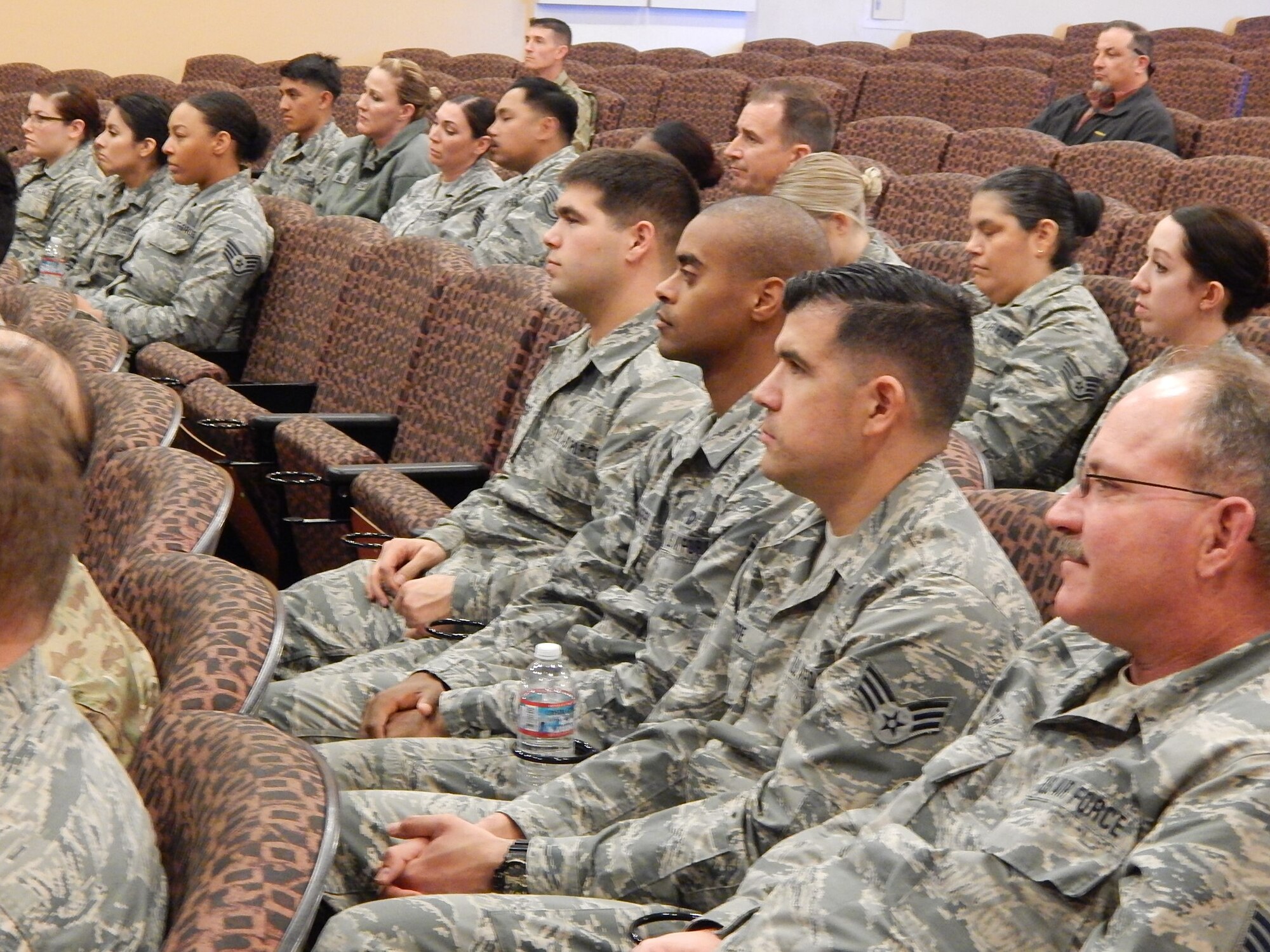 Beale AFB at the base theater was the location for all reservists to take part in listening to Chief Kelly speak on leadership.