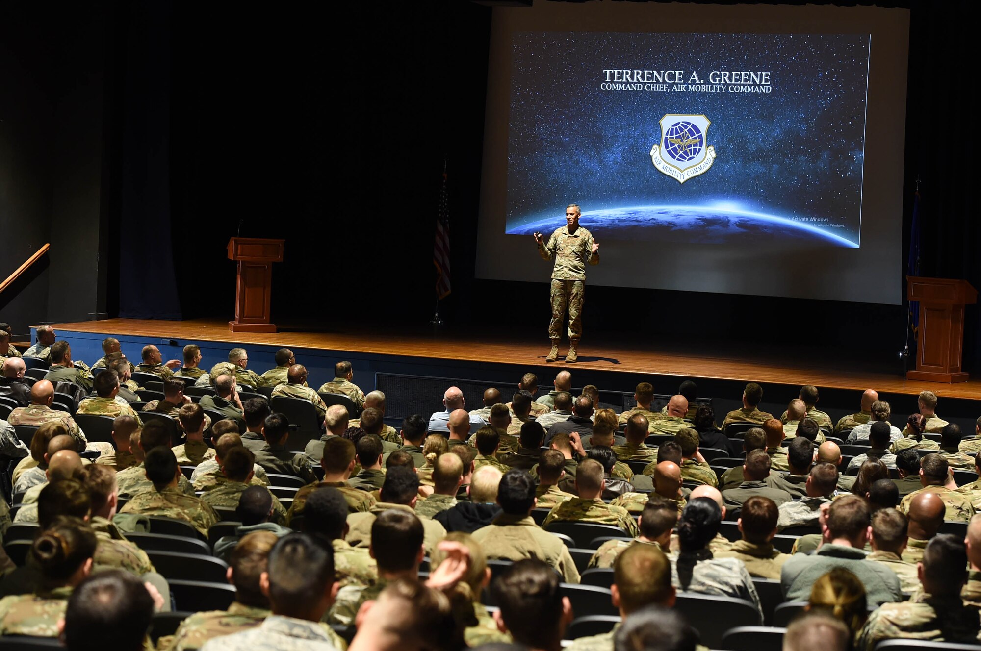 Airmen shake hands