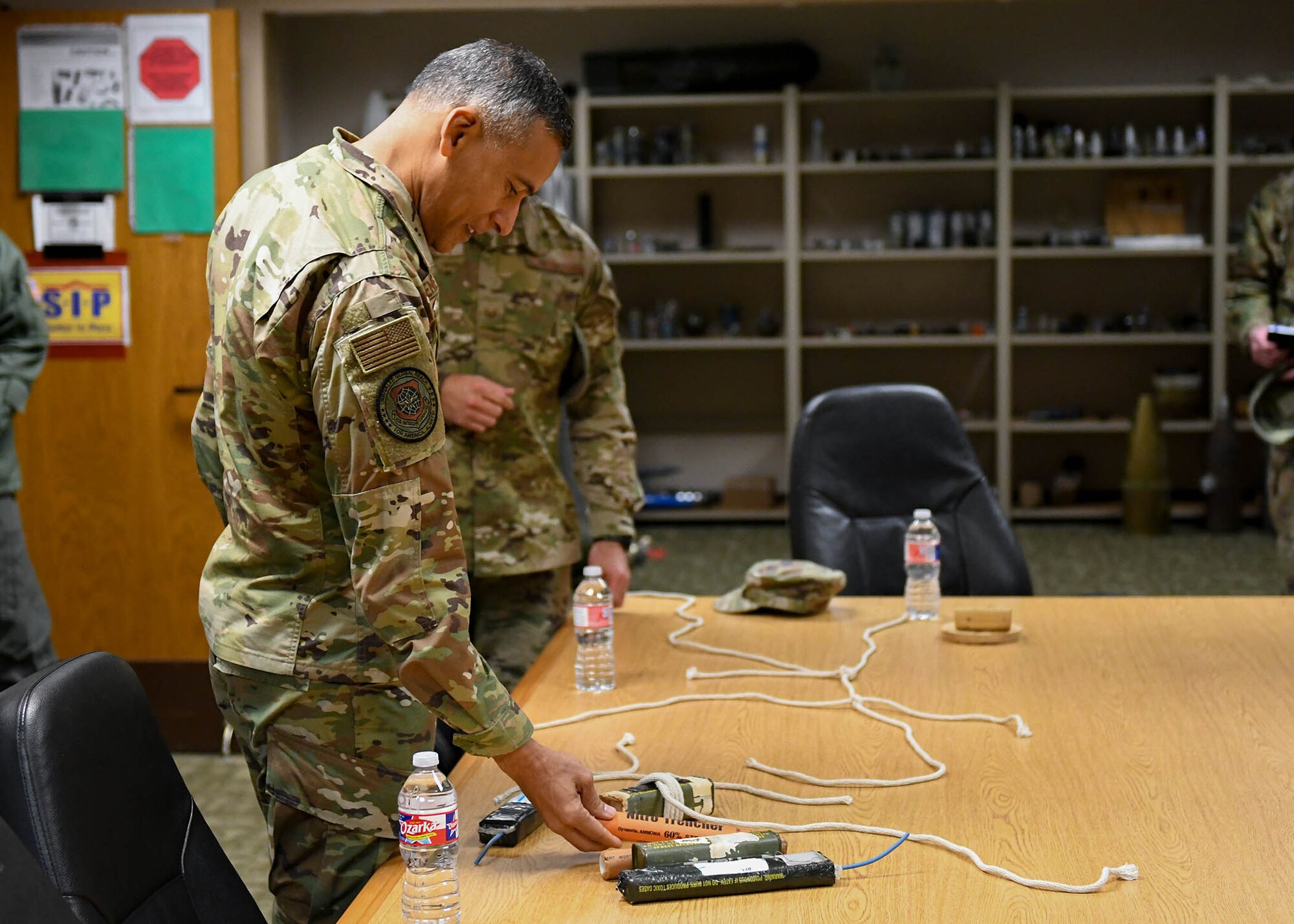 Airman tours building