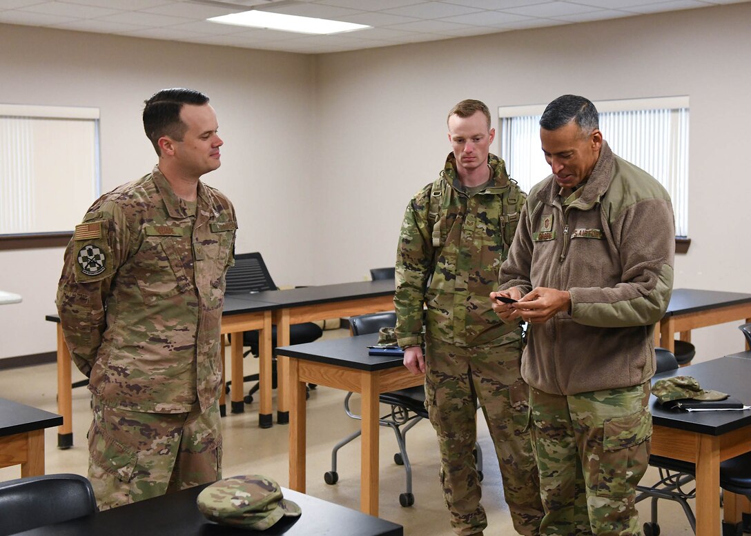 Airman tours building