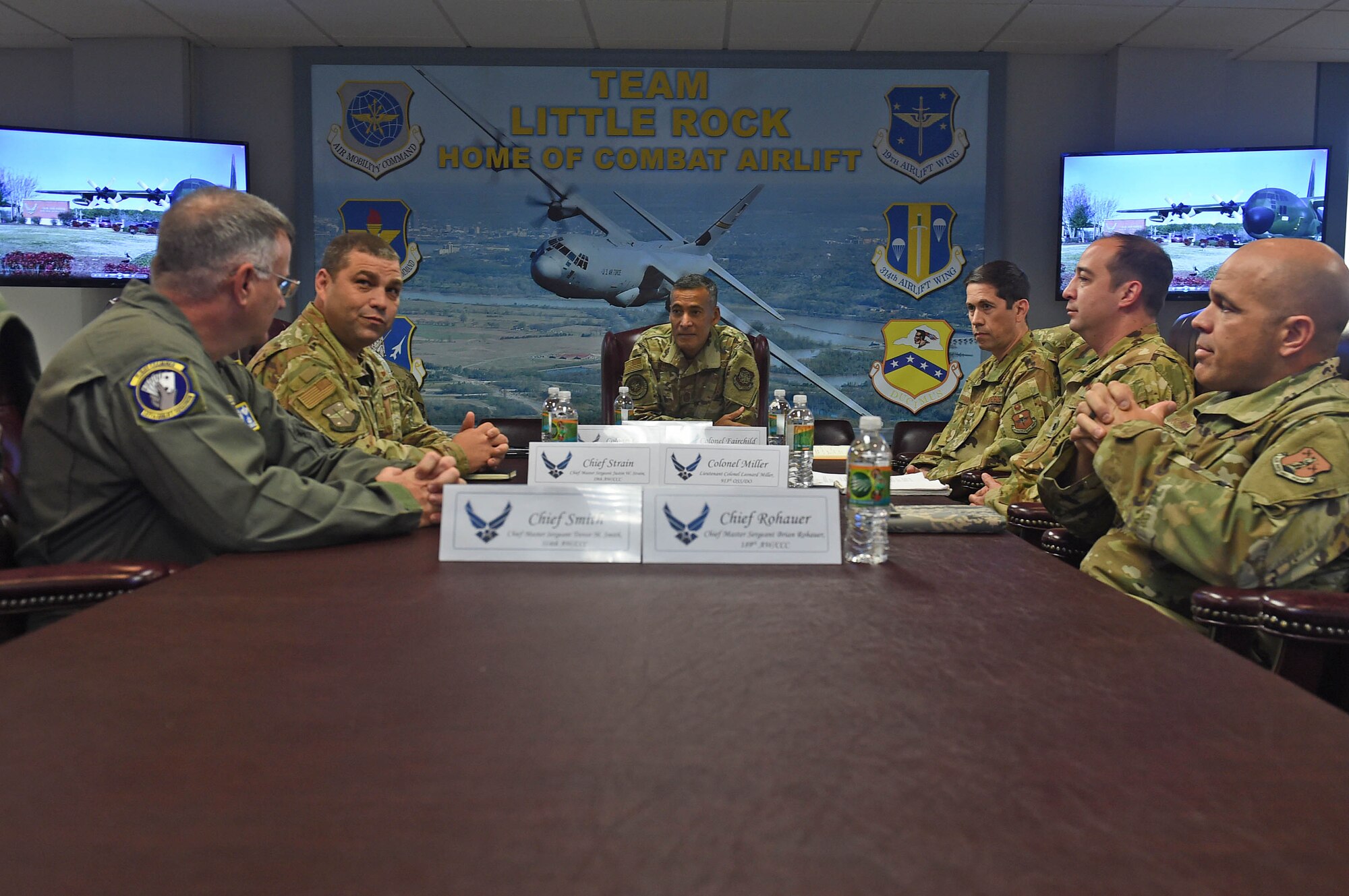 Airmen shake hands