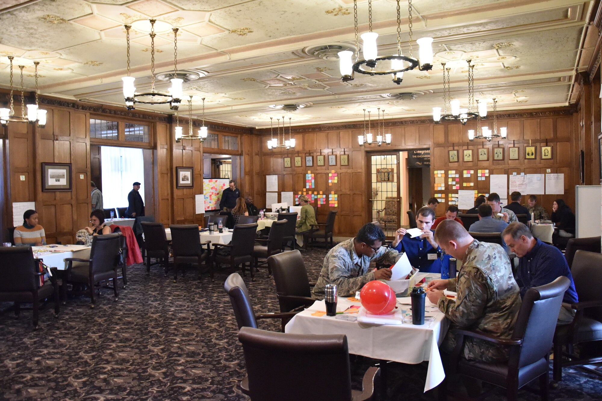 AFRL personnel from the Materials and Manufacturing, Aerospace Systems, and Personnel Directorates recently participated in a course on creativity for problem solving to enhance thought processes. (U.S. Air Force photo/Spencer Deer)