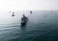 ARABIAN GULF (Nov. 4, 2019) U.S. Navy ships and partner force ships conduct a formation as a part of the International Maritime Exercise 2019. IMX19 is a multinational engagement involving partners and allies from around the world in sharing knowledge and experiences across the full spectrum of defensive maritime operations. The exercise serves to demonstrate the global resolve in maintaining regional security and stability, freedom of navigation and the free flow of commerce from the Suez Canal south to the Bab-el-Mandeb through the Strait of Hormuz to the Northern Arabian Gulf. (U.S. Navy photo by Mass Communication Specialist 3rd Class Dawson Roth/Released)