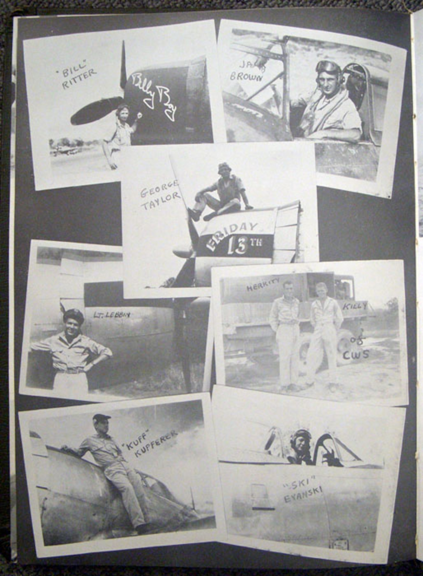 Photographs from WWII depicting pilots assigned to the 69th Fighter Squadron. (Courtesy photo)