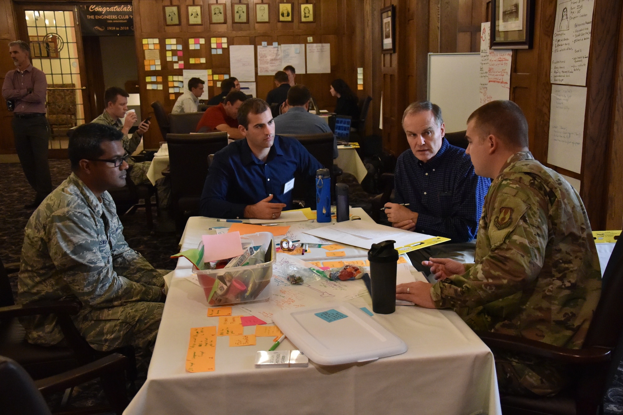 AFRL personnel from the Materials and Manufacturing, Aerospace Systems, and Personnel Directorate recently participated in a course on creativity for problem solving to enhance thought processes. (U.S. Air Force photo/Spencer Deer)