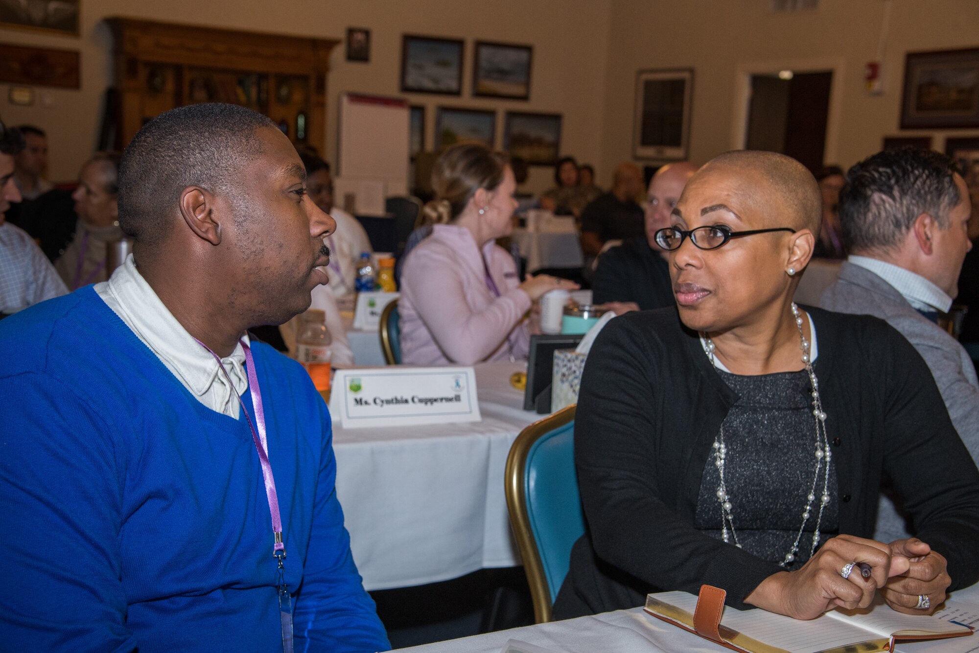 Maxwell AFB, Ala. - Discussion during Colonel Halfhill's talk on Vulnerability at the Air University Suicide Awareness Summit (U.S. Air Force photo by William Birchfield)