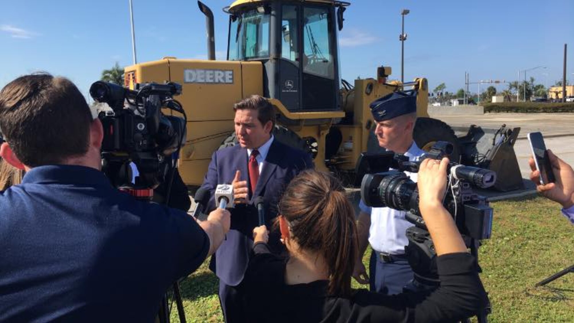 A groundbreaking ceremony for the U.S. 98/Tyndall Air Force Base Flyover was held at Tyndall’s Flag Park on Nov. 6, 2019, at Tyndall Air Force Base, Florida. The flyover will improve mobility by separating through traffic on U.S. 98 from drivers entering and exiting Tyndall. (U.S. Air Force photo by Magen M. Reeves)