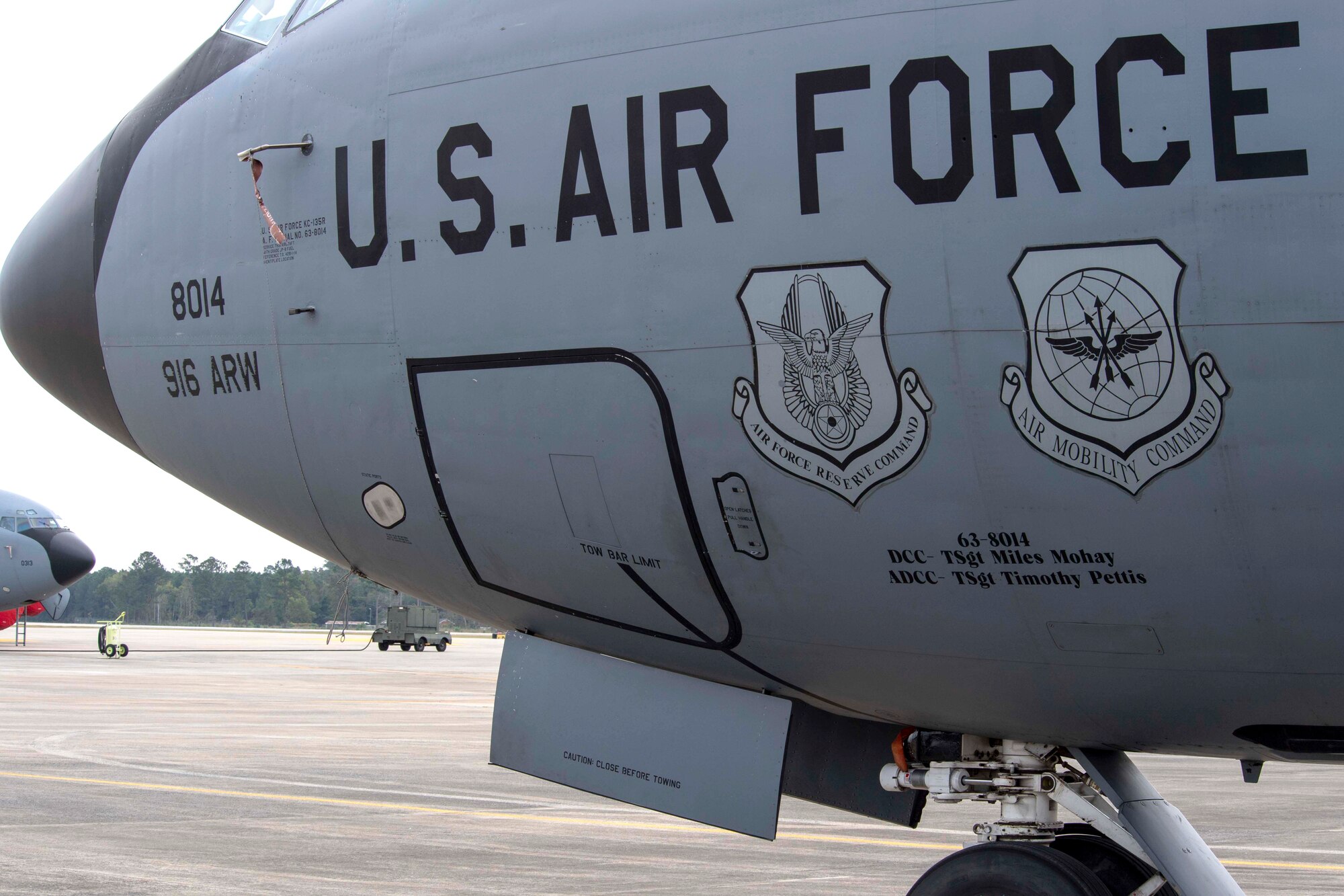 Our 2nd KC-135 flies the coop, but not before honoring the dedicated crew chiefs that have placed their time and effort into keeping aircraft 63-8014 in the air. Bye-bye birdie!