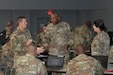 Command Sgt. Maj. Anthony Simpson, 94th Training Division (Force Sustainment) senior enlisted leader, speaks to multiple senior noncommissioned officers during a Command Sergeant Major Leadership Huddle held in San Antonio, Texas, on September 26-29, 2019. The 94th TD resources and conducts specified military occupational specialty reclassification, NCO and officer educational and functional training.