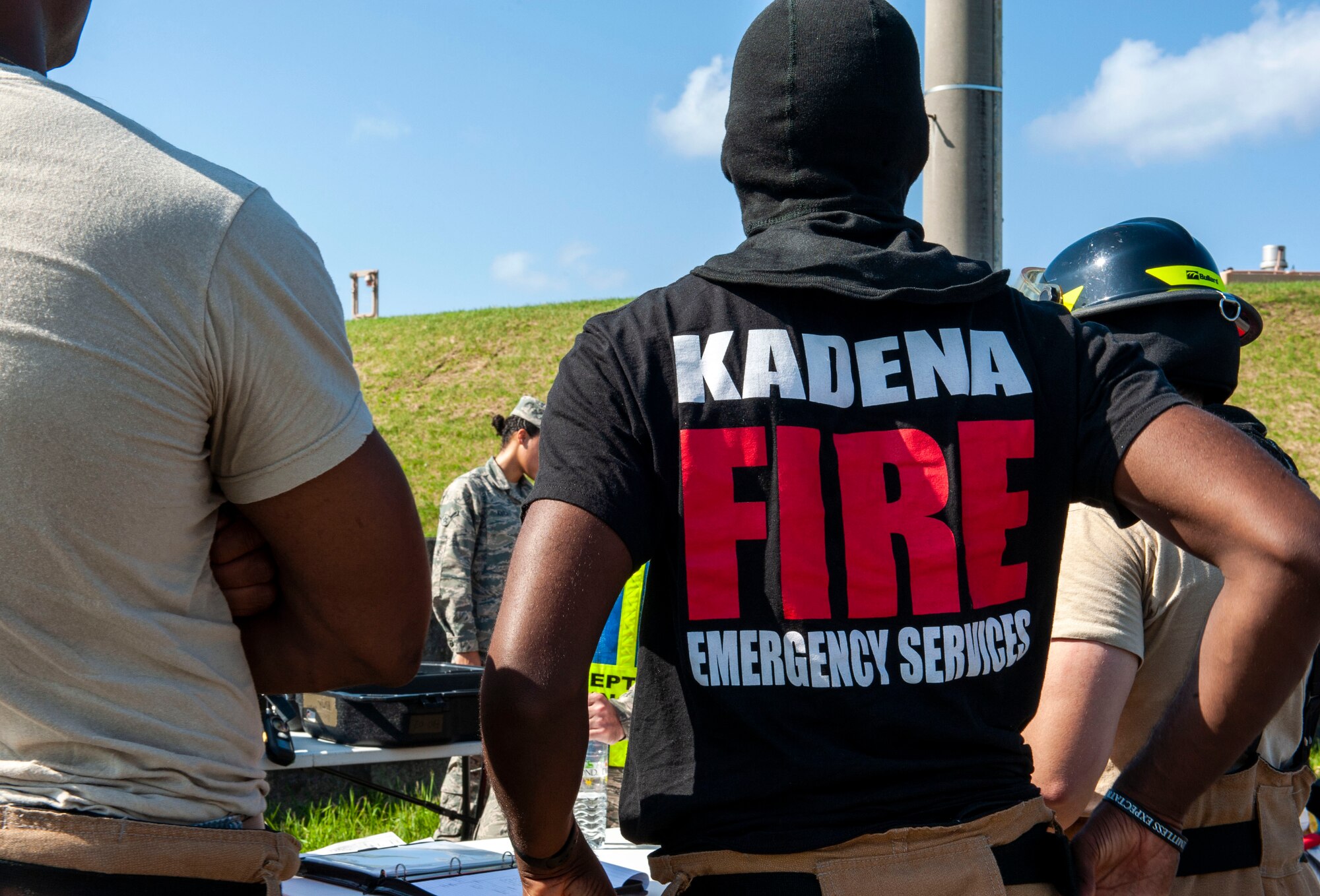 Airmen from the 18th Civil Engineer Squadron participated in a fuel spill exercise at Kadena Air Base, Japan, Oct. 25, 2019. More than 50 Kadena Airmen were tested on how to handle real-world contingencies. (U.S. Air Force photo by Naoto Anazawa)