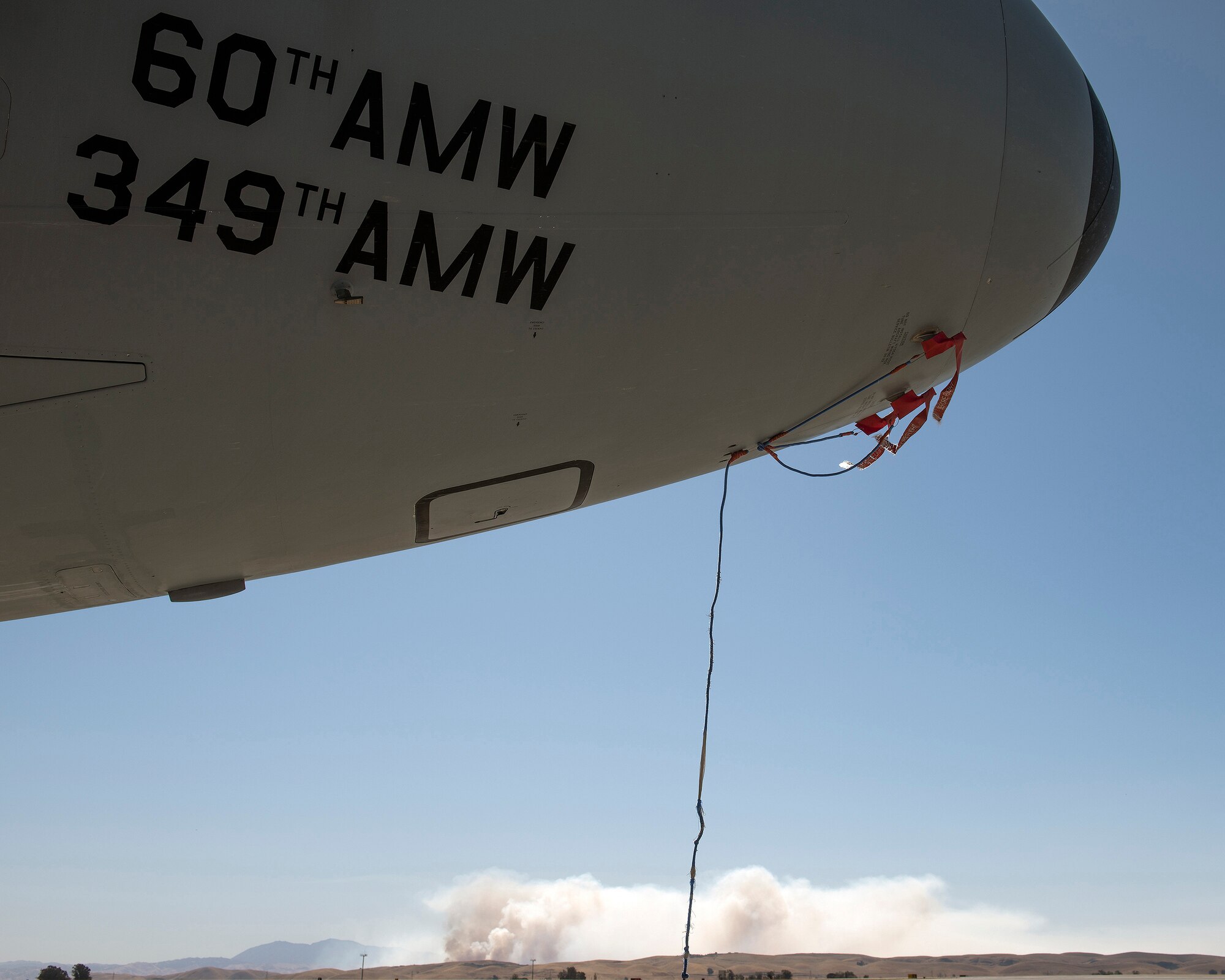 Photos of smoke outside of Travis AFB.