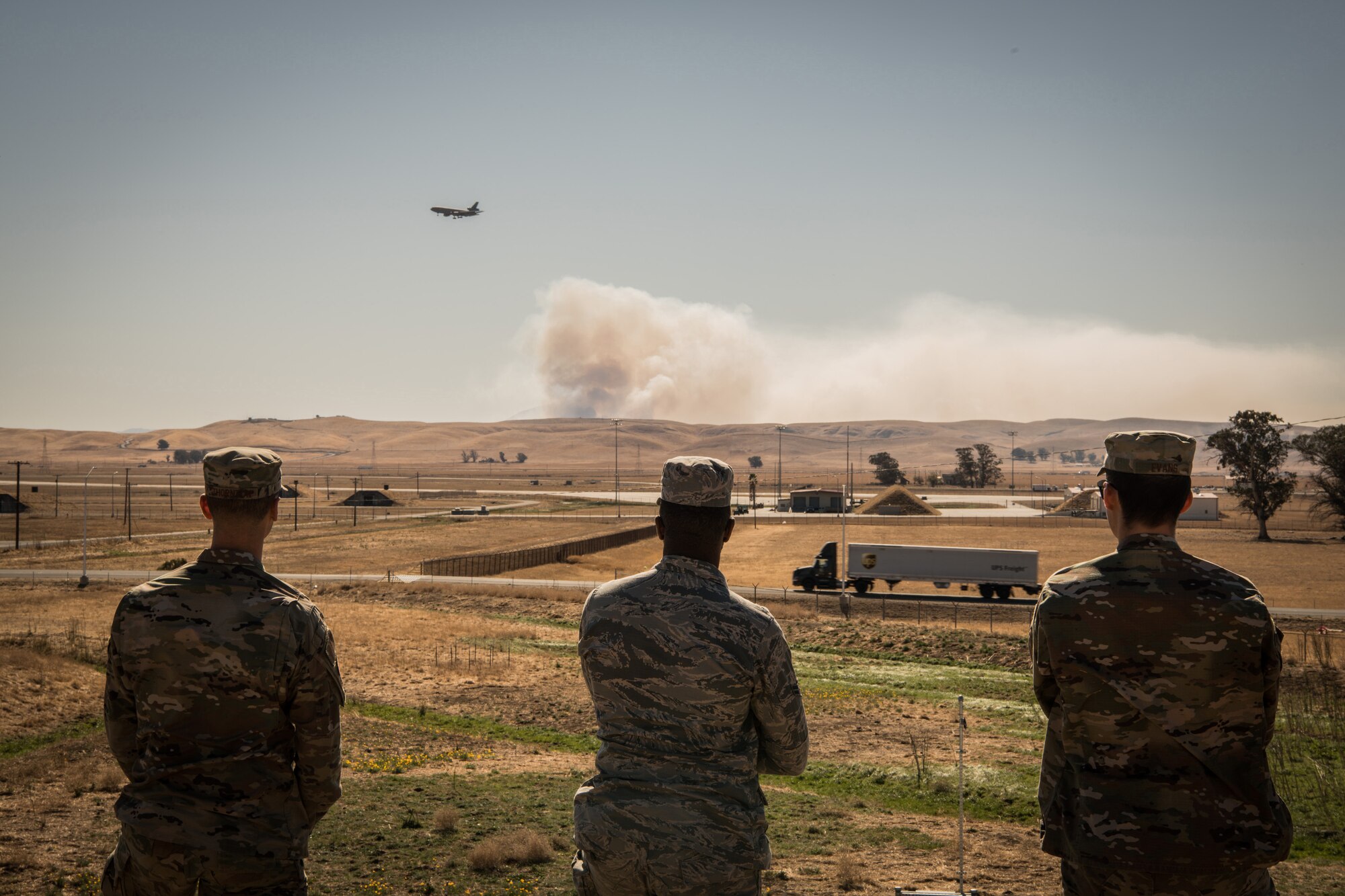 Photos of California Wildfires burn outside of Travis AFB