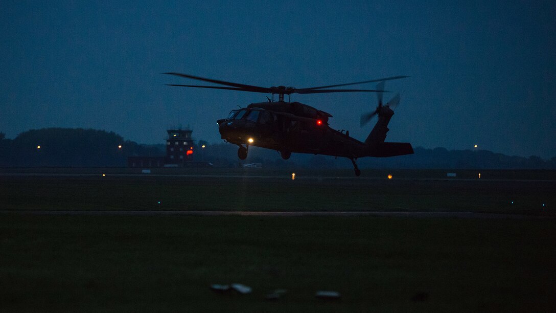 UH-60 Night Flight over Chièvres Air Base